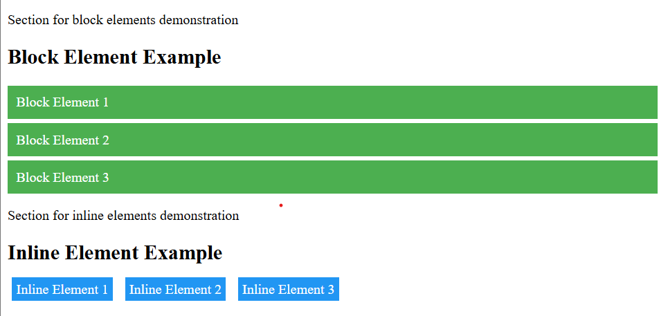 Block vs Inline Elements